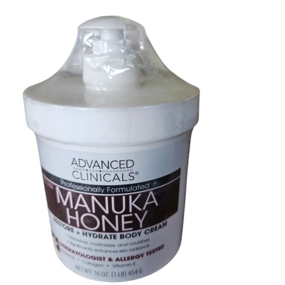 Advanced Clinicals Manuka Honey Body Cream 16oz Hydrating Collagenโ Moisturizer
